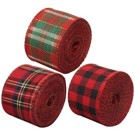 ruller med julemønstret bånd, 6m per rull