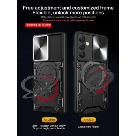 Samsung S23 fodral -Armor Protect Ringhållare, linsskydd Stötsäkert