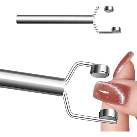 3-i-1 Kattögon Nagelmagnet Y-formad Dubbelhuvud Magnetisk Kattögon Gel Polish Multifunktionellt Nageldesignverktyg Kraftfull Magnet Handhållet Salong 