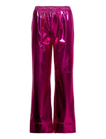 Fie Metallic Pants Leveälahkeiset Housut Vaaleanpunainen Hosbjerg