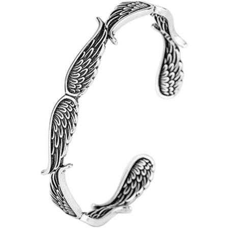 Englevinge Vintage Sterling Sølv Armbånd, Justerbar Englevinge Armring, Inspirerende Armbånd, Personlig Inspirerende Smykkegave