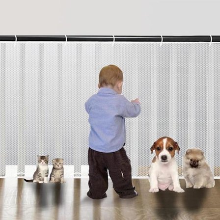 Sikkerhetsnett for Trapp 200/300/400 x 77 cm – Barnesikkert Trappenett for Barn og Dyr