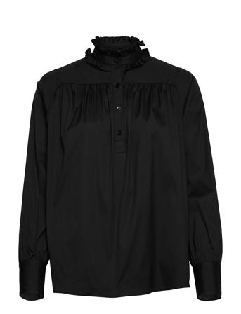 Hattie Ls Blouse Black MOS MOSH