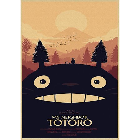 Vintage retro papir Anime plakat Tonari No Totoro Miyazaki vægdekoration Vintage boligindretning Børneværelsesdekoration