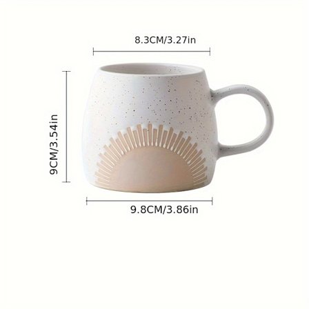 1 stk. XIAOQUILISMIC Vintage Keramisk Krus med Præget Krone Design - Stor Kapacitet Kaffekop, Ergonomisk Håndtag