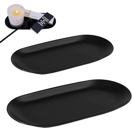 Oval förvaringsbricka 2 st rostfritt stålbricka oval dekorativ bricka oval serveringsbricka