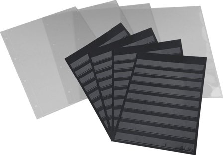 A4 sorte Indstikskort med 9 striber - med luksus lomme - 1 stk.