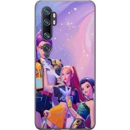 Kompatibel Mobilcover til Xiaomi Mi Note 10 Pro Futuristiske pop-divaer i neonfarver med magiske detaljer mod en drømmende galaksebaggrund