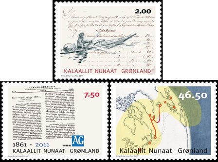 Grønland - kommunikation - Postfrisk sæt 3v.