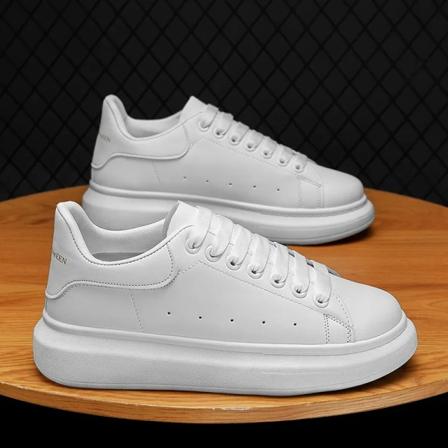 Modeplattform Män Casual Fritidsgymnastikskor Höst utomhus Andas lätt Vita löparskor Dam Tennisskor WHITE 39