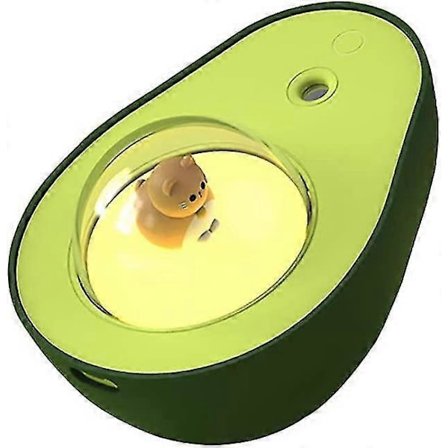 Mini Nattlampa Luftfuktare, 210ml Avokadoformad Sval Mist Liten Tyst Atomisering Med Söt Kattdesign