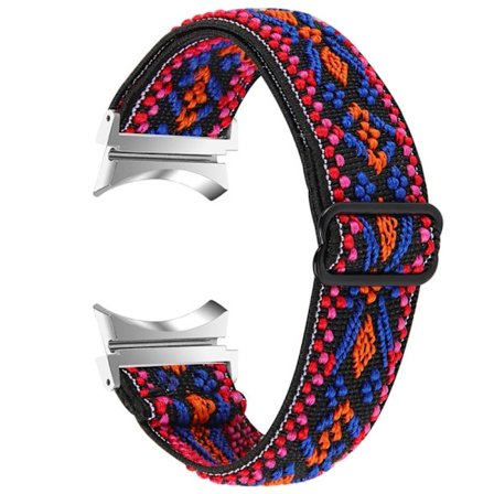 Elastisk urrem med cool mønster til Samsung Galaxy Watch 4 - Rød / Blåt Tribal Blomstermønster