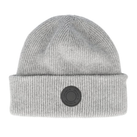 Les Deux - Grau cuff Mütze - Wayne Patch Wool Beanie Light Grey Melange Cuff @ Hatstore