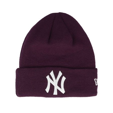 New Era - MLB Paars cuff Beanie - Kids New York Yankees League Essential Beanie Purple/White Cuff @ Hatstore