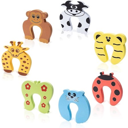 Børnesikkerhed Dørstopper Fingersikring Sæt med 7 - Anti-klem Beskyttelse til Døre og Vinduer