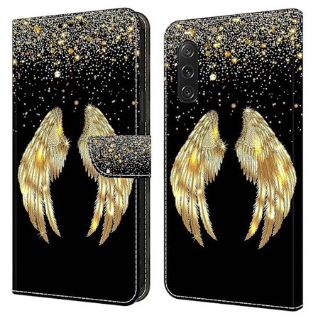 För Sony Xperia 10 V skyddande case 3d-mönsterutskrift Pu- cover med stativ