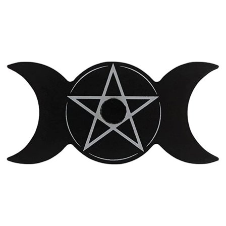 Trälykta Wicca Svart Trippelmåne Spell Gudinna Liten Lykta för Hem Sovrum Yogarum Dekoration L