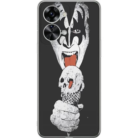 Kompatibel Mobilcover til OnePlus Nord 2T Kiss Is Kræmme Skull med ikonisk makeup og is i form af et kranie, mørk humoristisk og rock design