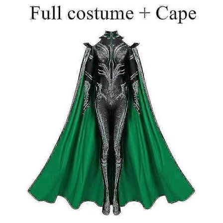 Thor 3 Ragnarok Supervillain Hela Cosplay Kostume Jumpsuit Bodysuit Kappe Halloween Cosplay Kostumer til Voksne Kvinder Høj Kvalitet-WELLNGS