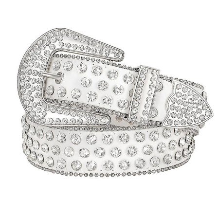 Rhinestone-belte for menn og kvinner, western cowboy cowgirl bling-belte med nagler i skinn til jeans og bukser