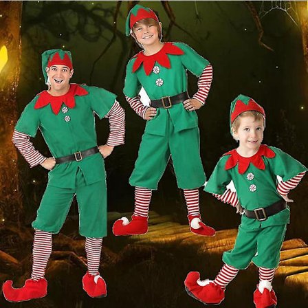 Holiday Elf Costume Dress and Hat Elf Costume Cosplay Prom Christmas Kostymer