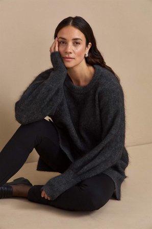 Cellbes of Sweden - Tunika Premium i mohair- og uldblanding i mørkegrå / meleret til damer i størrelse 38/40