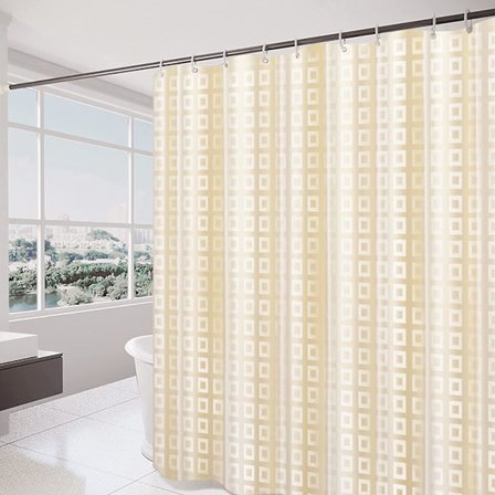 Duschdraperi, med 12 krokar och viktad fåll i botten