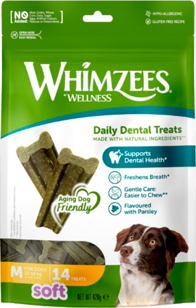 Whimzees - Soft Value-poser M, 14-pakning, 420 g - Hund - Hundegodbiter & tyggebein - Belønningsgodbiter for hund - ZOO.no