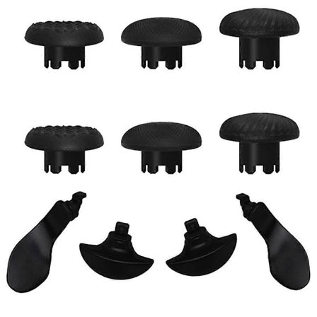 10 in 1 Joystick Kit PS5 Edge Dualsense -ohjaimelle, vaihdettavat peukalotikut, joystick-kahvat ja 4 lapaa, musta
