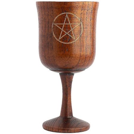 Chalice Goblet, Pentagram Hand-made Jujube Wooden Wine Goblet Drinking Cup Unique Design Wine Cups Medieval Gothic Goblet 3.8oz/110ml, 1 Pack