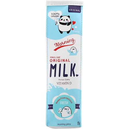 (Blå) Tegneserie Mælk Papirvaretaske Materialeboks Penalhus, Egnet til Skoleartikler Piger Kosmetiktaske