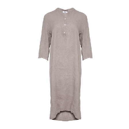 Tiffany 18970p, Long Shirt Dress With Pocket, Linen - Nougat Klänningar Dam Brun S/M