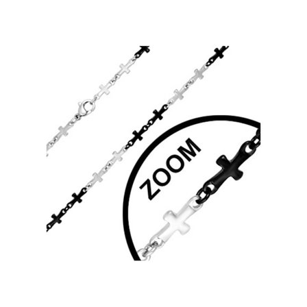 L-60cm|B-4,9mm 2-farvet Hummerklo-spænde Krydskæde