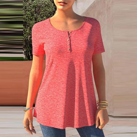 Dam Swing Hem T-shirt Crew Neck Pullover