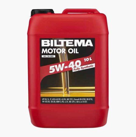 Helsyntetisk motorolja 5W-40 ACEA A3/B3 A3/B4 10 liter - Biltema