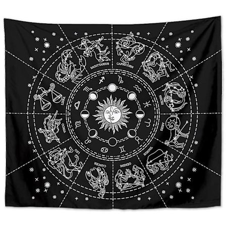 Altare Duk Zodiac Häxkonst Alter Tarot Spridning Topp Duk Wiccan Fyrkant Andlig Helig Duk 51 X 59 Tum