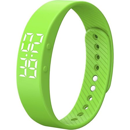 Fitness Tracker Watch uten smarttelefon Ingen Bluetooth Ingen APP USB-lading Skritteller Sports Digital Hvit Armbåndsur, Grønn