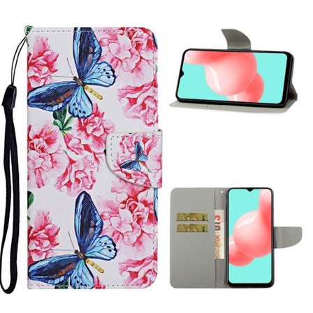 Wonderland Samsung Galaxy A12 5G Flippetui - Blå Sommerfugl