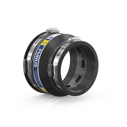 Purus Flexi 3032531 Gumminippel svart, med slangeklemmer, Innendørsavløp