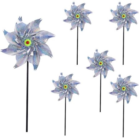 6 kappaletta linnunpelätintä, heijastava tuulimylly, heijastava linnunpelätin, pelästytä linnut