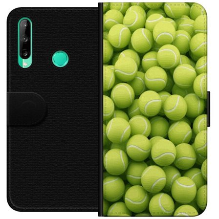 Kompatibel Tegnebogsetui til Huawei Huawei P40 lite E Mønster af grønne tennisbolde i høj detalje, sporty motiv med gentagende tekstur og stærke f