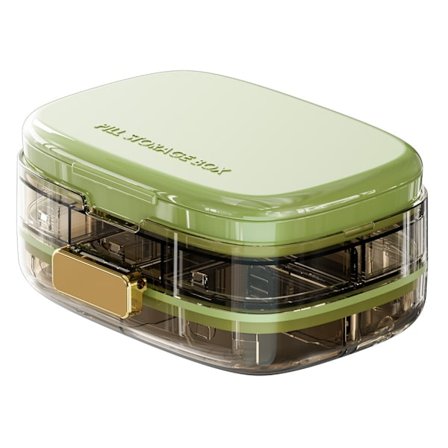 Bærbar pilleæske med 10 rum til nem medicinhåndtering