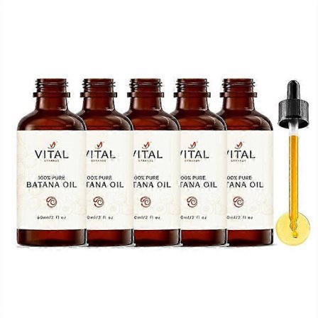 1-5x Vital Strands Ekologisk Batanaolja för Hårväxt för Alla Hårtyper 60ml