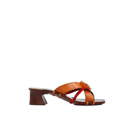 Tory Burch, Heeled leather mules Bruin, Dames, Maat:38 EU,leer