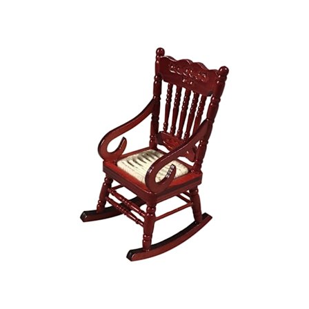 1:12 Dukkehus Miniatyr Hvit Tre Gyngestol Hamp Tau Sete Møbler Tilbehør For Dukkehus