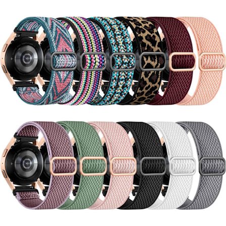 12-pakning Stretchiga Bånd for Galaxy Watch 7 6 5 4 40mm 44mm, Galaxy 5 Pro 45mm, 6 Classic 47mm 43mm, 4 Classic 46mm 42mm, Active