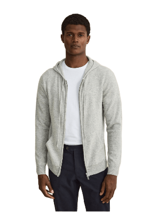 John Henric Cashmere Hoodie Eddie Tröjor Herr Grå S