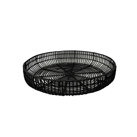 Sort rattanbakke 51x51x9cm – Etnisk minimalistisk indretning
