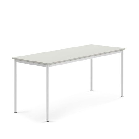 Tisch BORÅS, 1800x700x760 mm, Laminat grau, weiß