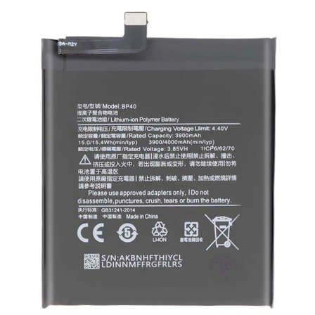 Batteri för Smartphone Xiaomi Redmi K20 Pro Li-polymer 3.85V 4000mAh 15.4Wh Svart